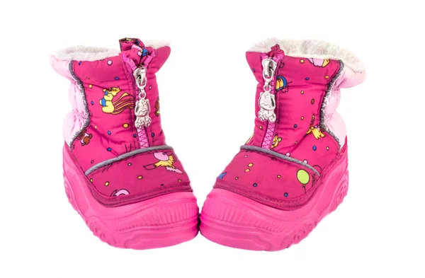 Botas de bebé rosa — Foto de Stock