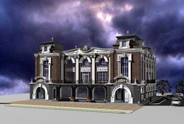 modern bir genel neo Barok tarzında inşa 3d modeli
