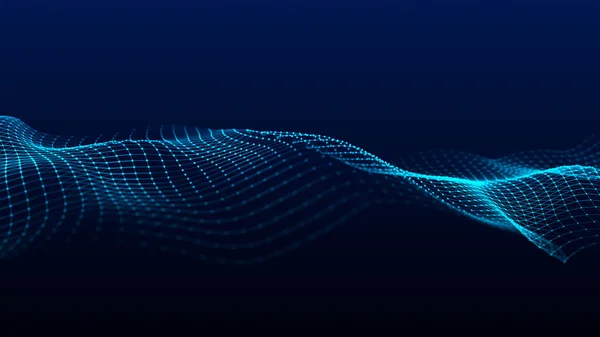 Fundo Futurista Azul Abstrato Dados Rede Conectam Com Linhas Pontos — Fotografia de Stock