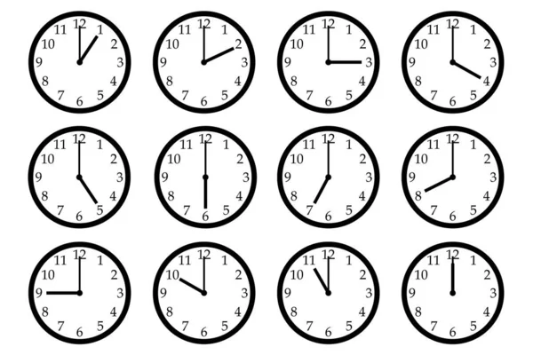 Set Icone Dell Orologio Che Mostrano Tempi Diversi — Foto Stock