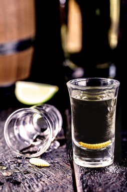 Aslen Oaxaca eyaletinden gelen egzotik bir Meksika içeceği olan larva ve solucanlı tekila olarak bilinir.