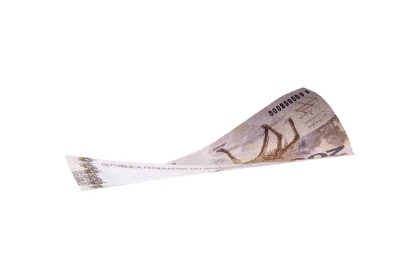 200 Reais Schein Vor Isoliertem Hintergrund Neue Brasilianische Banknote Vermögens — Stockfoto
