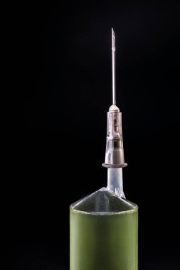 Tıbbi şırınga, iğne odaklı enjeksiyon, makro fotoğrafçılık, nokta odaklama