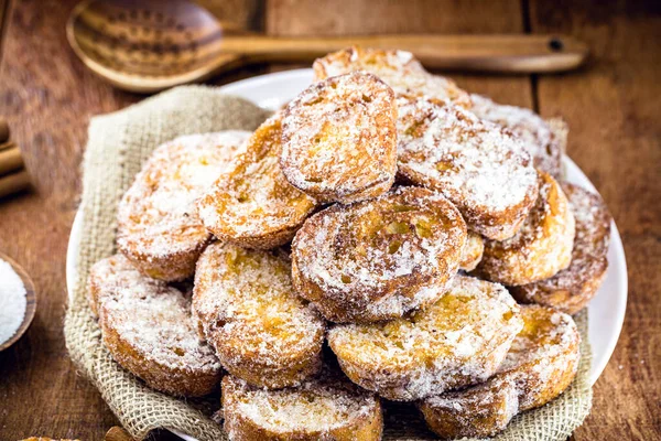 Brotdesserts Bekannt Als Goldscheibe Lammscheibe Französischer Toast Eierbrot Französischer Toast — Stockfoto