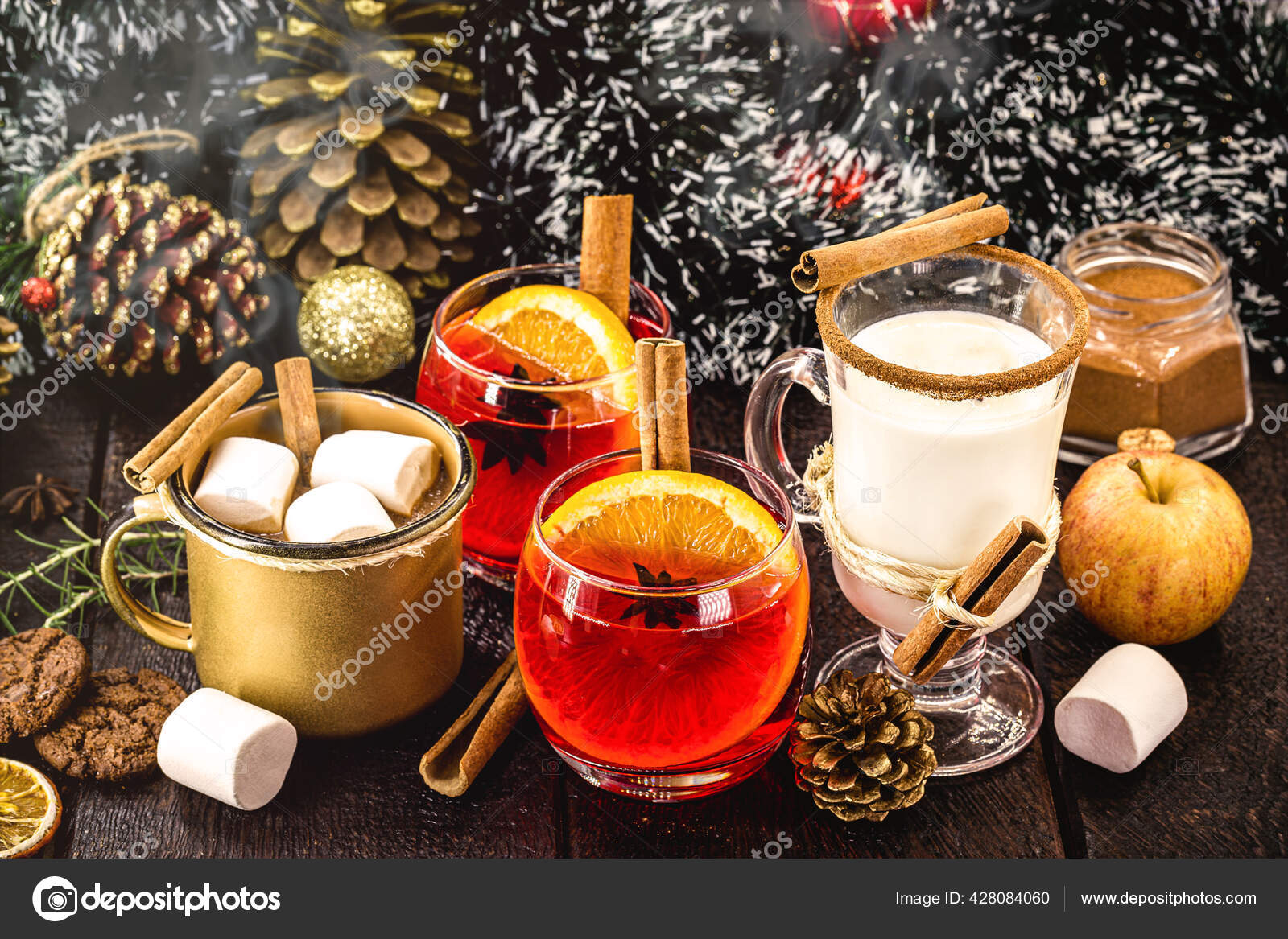 Typical Christmas Drinks Hot Chocolate Sangria Made Mulled Wine