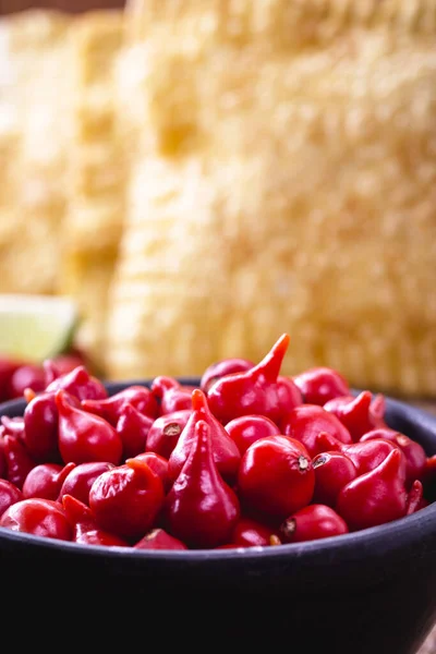 Pepper Used Appetizer Brazil Fried Pastry Background Spot Focus — Stock Photo, Image