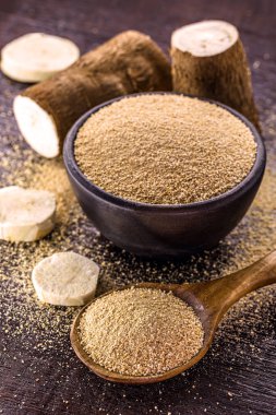 Alternatif un, vejetaryen yiyecekler, tipik Brezilya yemeği, Cassava ile yapılır. Tipik Güney Amerika kökü.