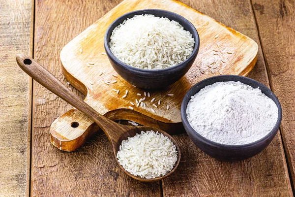 hhomemade fine and ground rice flour, healthy culinary ingredient, gluten free