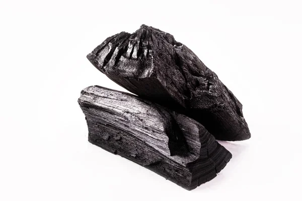 Pila Carbón Vegetal Trozos Carbón Quemados Con Espacio Para Texto —  Fotos de Stock