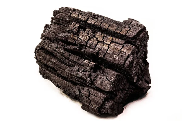 Pedra Carvão Usado Como Combustível Madeira Reciclada Isolado Com Espaço — Fotografia de Stock
