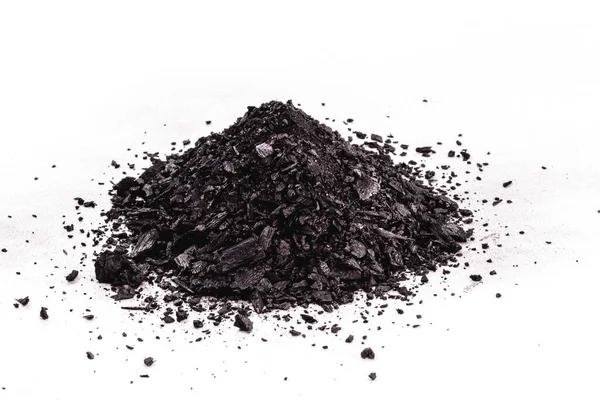 Pila Polvo Carbón Aislado Sobre Fondo Blanco — Foto de Stock
