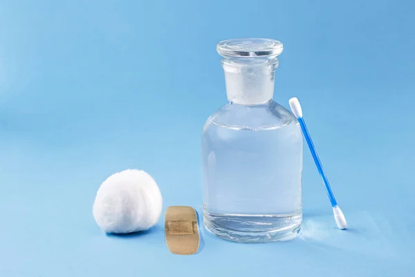 Reagent Bottle Glass Stopper Hydrogen Peroxide Chemical Element Laboratory — Stock Photo, Image