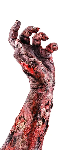 Hand Bedekt Met Bloed Zombie Hand Levende Dood Uit Grond — Stockfoto