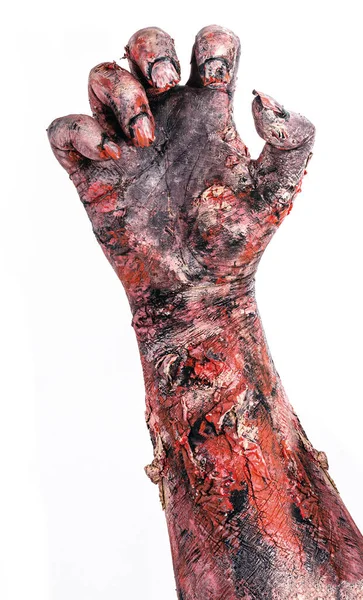 Zombie Hand Undead Coming Out Ground Monster Hand Isolated White — Stock fotografie