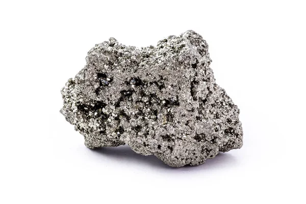 Cristallo Pirite Pirite Ferro Fondo Bianco Isolato Minerale Esoterico Utilizzato — Foto Stock