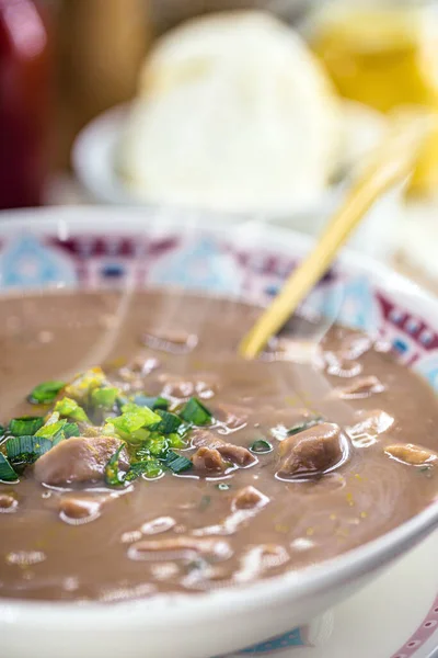 Sopa Feijão Quente Típico Alimento Inverno Brasileiro Chamado Caldo Feijão — Fotografia de Stock