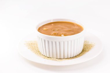 green bean soup on a white background, called bean caldinho in Brazil