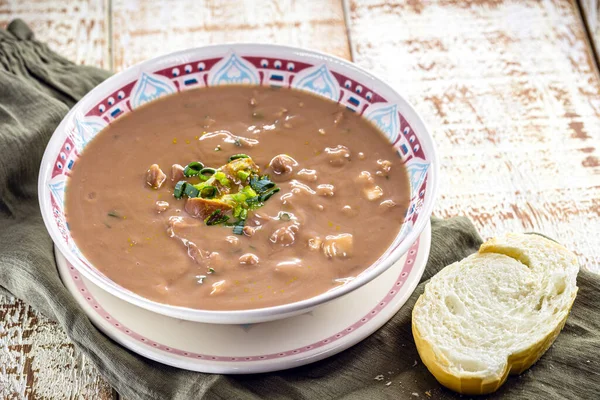 Brazilian Bean Broth Soup Vegetables Meat Called Bean Broth Slice — Fotografia de Stock