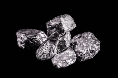 Aluminum is a chemical element. Aluminum stone for industrial use. Silver ore.