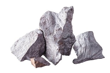 Iron rock ore isolated on the white background.