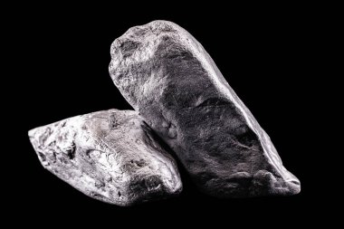 Aluminum is a chemical element. Aluminum stone for industrial use. Silver ore.