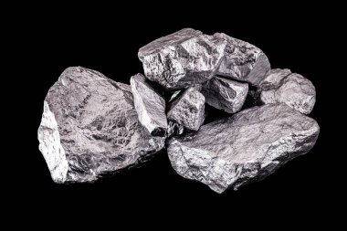Aluminum is a chemical element. Aluminum stone for industrial use. Silver ore.