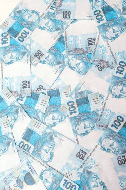 100 Brezilyalı gerçek banknot, Brezilya parası, 100 banknot, ödül ya da ödeme konsepti