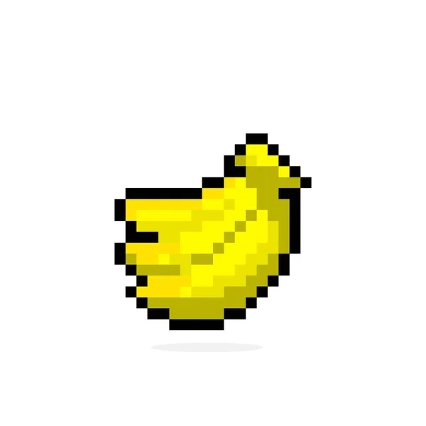 Imagem Banana Pixel Para Jogos Bits Padrão Ponto Cruz Ilustração —  Vetores de Stock