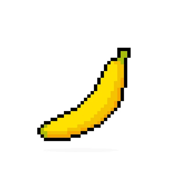 Padrão Banana Imagem Banana Pixel Para Jogos Bits Padrão Ponto — Vetor de Stock