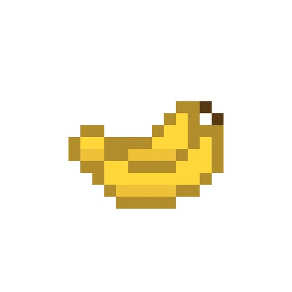 Pixel Banana Image Para Juegos Bits Patrón Punto Cruz Camiseta — Vector de stock