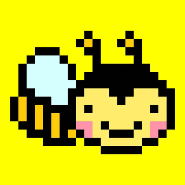 Μέλισσα Μοτίβο Εικόνα Πίξελ Μέλισσας Για Παιχνίδια Bit Σταυρό Μοτίβο — Διανυσματικό Αρχείο