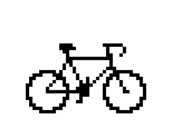 Pixel Bicycle Image Bit Games Cross Stitch Pattern Shirt Design — Stock Vector