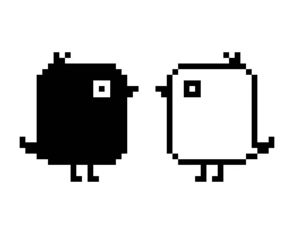 Patrón Icono Ave Pixel Imagen Pájaro Para Juegos Bits Patrón — Archivo Imágenes Vectoriales