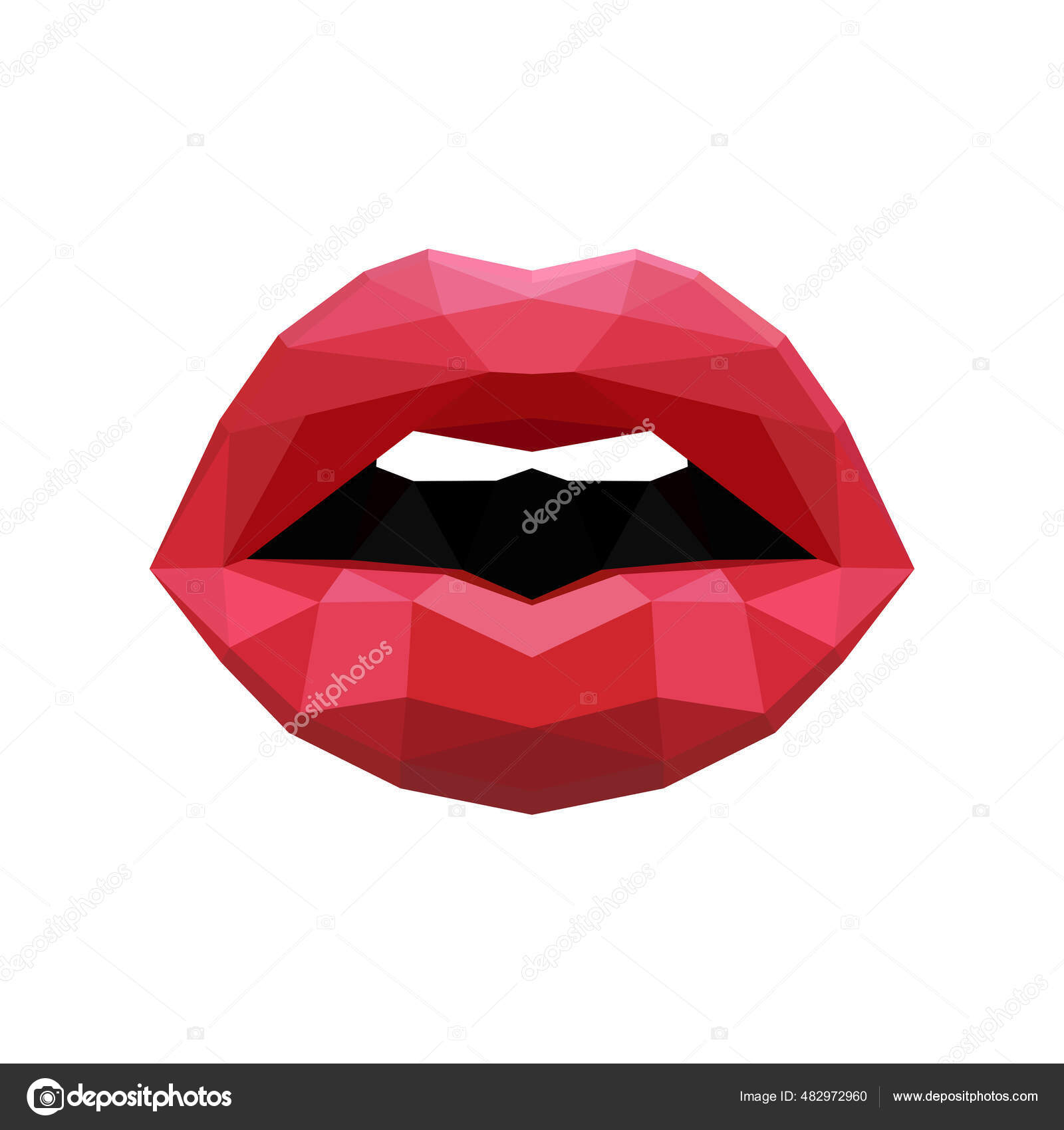 Imagen Los Labios Arte Poligonal Ilustración Vectorial Vector de stock  #482972960 de ©chibitheo@gmail.com, image size:1600x1700