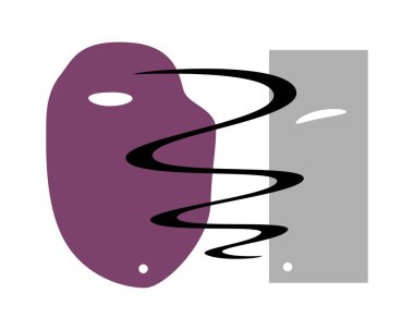 Geometrik şekil ve karalama çizgileri. Duvar dekorasyonu, kartpostal ya da broşür kapağı tasarımı için el yapımı minimalist yaratıcı illüstrasyon. EPS10 vektörü.