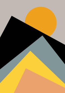 Soyut geometrik modern minimalist illüstrasyon. vektör illüstrasyonu.