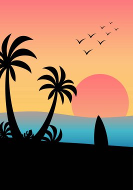 Sahilde gün batımı. Portre geçmişi olan doğal soyut plaj..