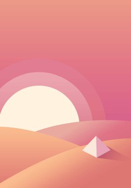 Modern minimalist dağ soyutlamasında taşınabilir duvar kağıdı. Doğa yassı tasarım arka planı. vektör illüstrasyonu