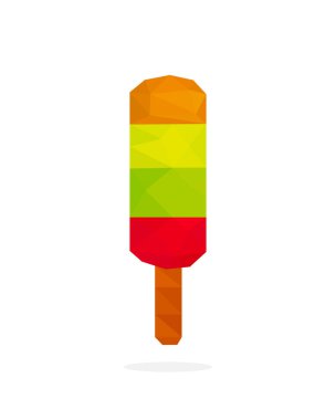 Çokgen sanatı, çubuklu dondurma. vektör illüstrasyonu.