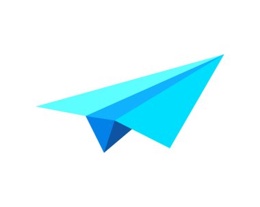 Çokgen kağıt uçak sanat resmi. vektör illüstrasyonu