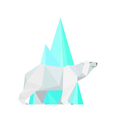 Bir ayının çokgen sanat görüntüsü. logo vektör illüstrasyonu