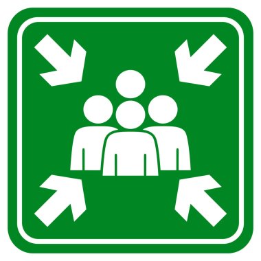 Fire Assembly Point Vector on green and white for emergency clipart