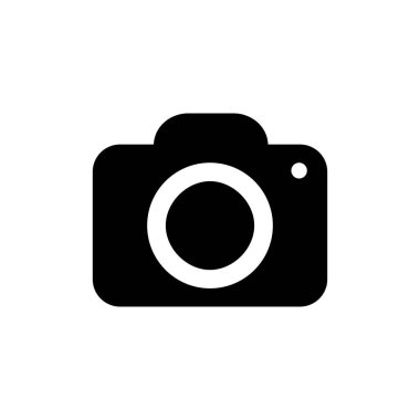 Kamera simgesi beyaz arkaplanda izole edildi. Web siteniz için kamera sembolü, logo, uygulama, UI. Vektör illüstrasyonu