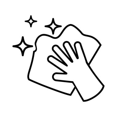 İkonun elle kapatılması, tabela temizleme servisi. vektör illüstrasyonu.