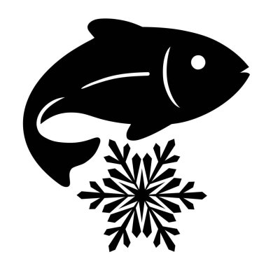 Taze balık ikon vektörü. Beyaz arkaplanda balık simgesi tasarımı dondur