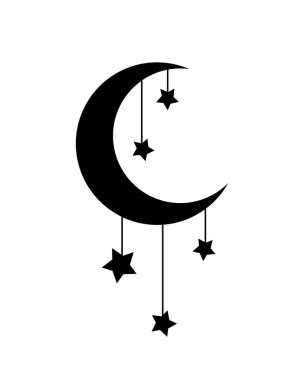 Ay simgesi görüntüsü. ramadan kareem vektör illüstrasyonu.