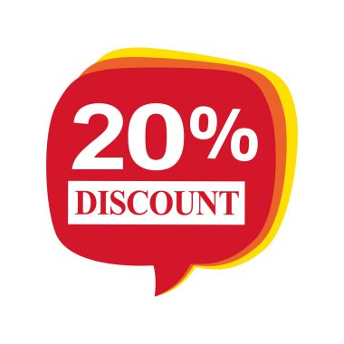 Satış indirimi simgesi. % 20 indirim. Vektör illüstrasyonu.