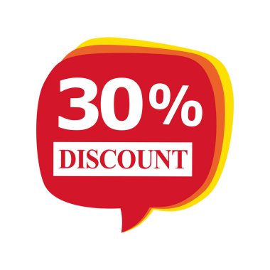 Satış indirimi simgesi. % 30 indirim. Vektör illüstrasyonu.