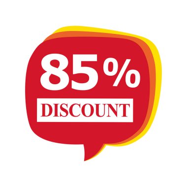 Satış indirimi simgesi. % 85 indirim. Vektör illüstrasyonu.
