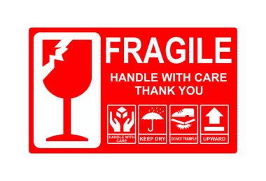 Packaging Label - Fragile- Just Print and Use. Vector illustration clipart